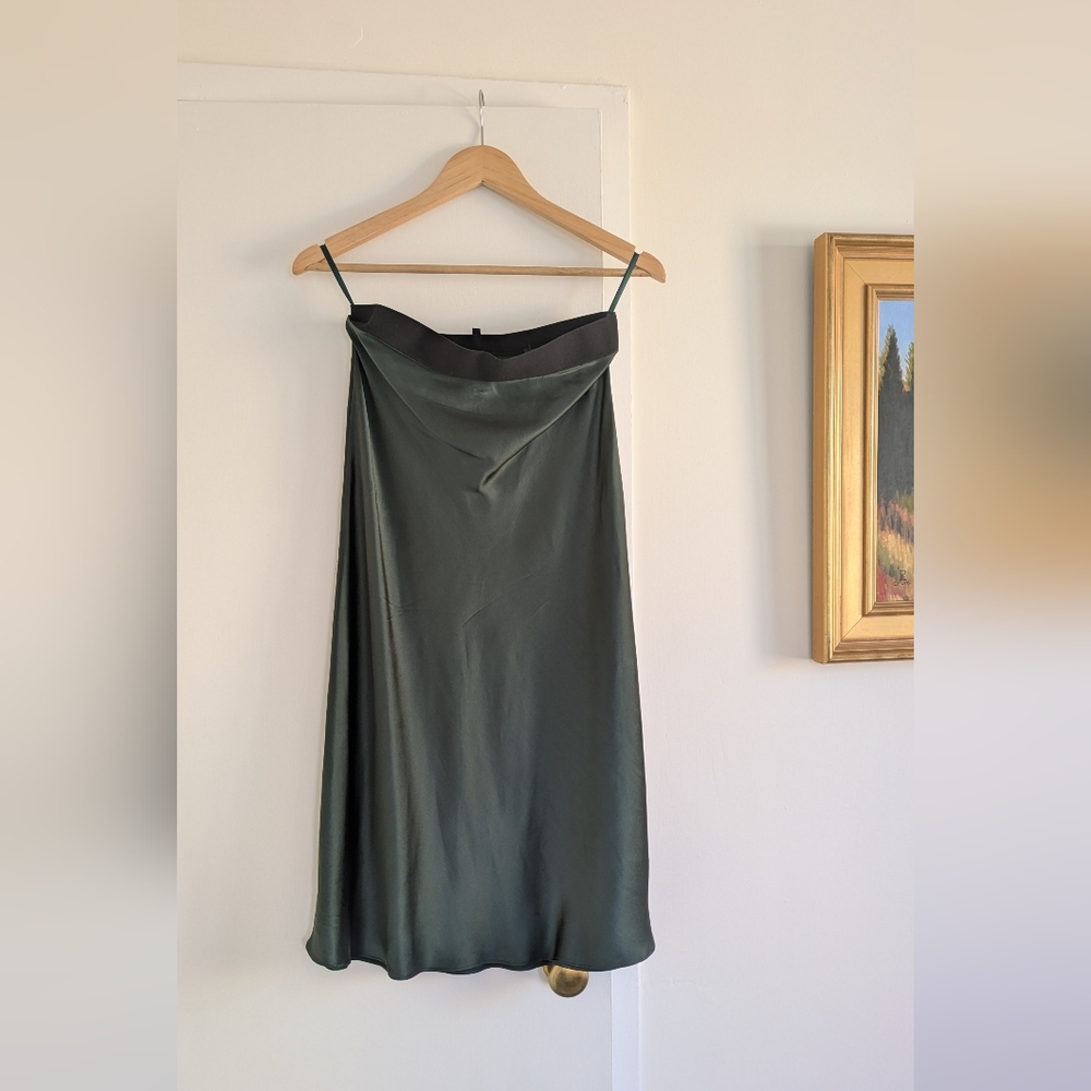 Green Silk Midi Skirt Quince